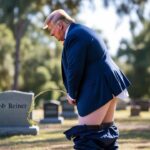 Trump piss carl reiner grave